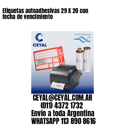 Etiquetas autoadhesivas 29 X 20 con fecha de vencimiento