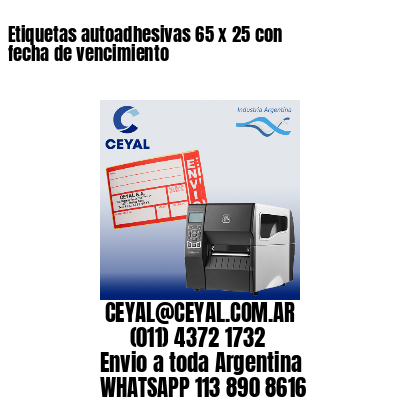 Etiquetas autoadhesivas 65 x 25 con fecha de vencimiento