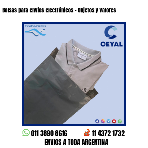 Bolsas para envíos electrónicos – Objetos y valores