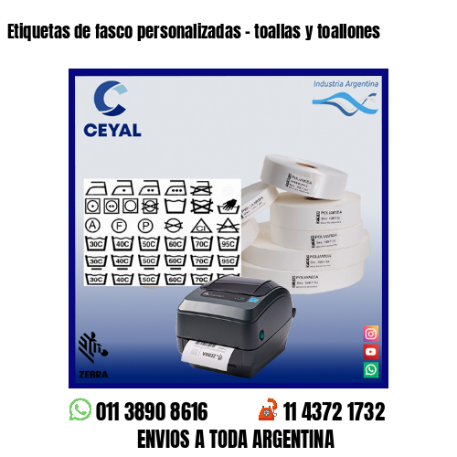 Etiquetas de fasco personalizadas – toallas y toallones