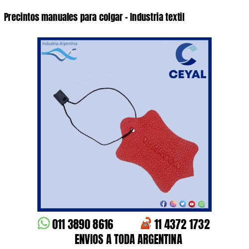 Precintos manuales para colgar – Industria textil