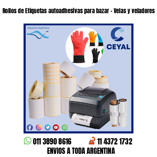 Rollos de Etiquetas autoadhesivas para bazar – Velas y veladores