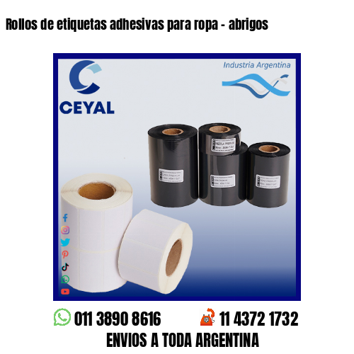 Rollos de etiquetas adhesivas para ropa – abrigos