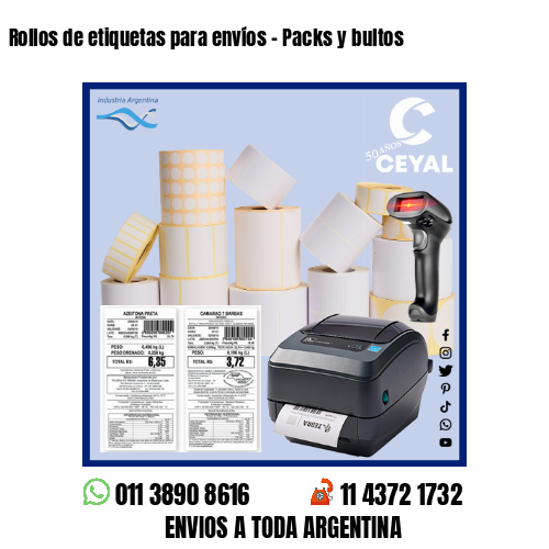 Rollos de etiquetas para envíos – Packs y bultos