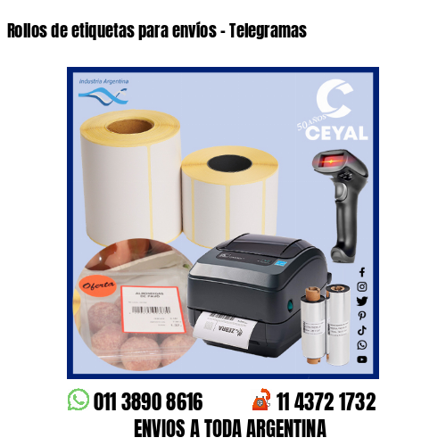 Rollos de etiquetas para envíos – Telegramas