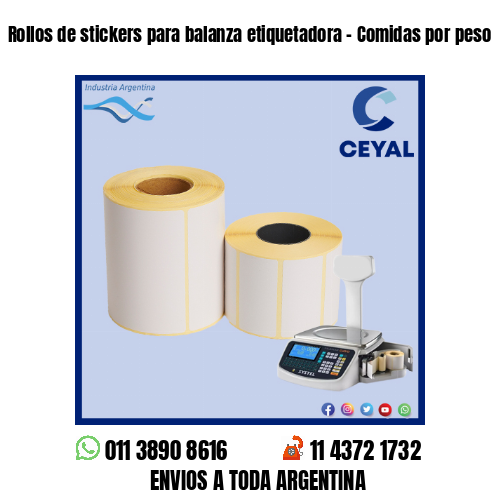 Rollos de stickers para balanza etiquetadora – Comidas por peso