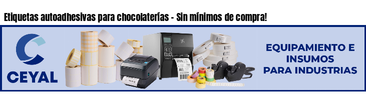 Etiquetas autoadhesivas para chocolaterías - Sin mínimos de compra!