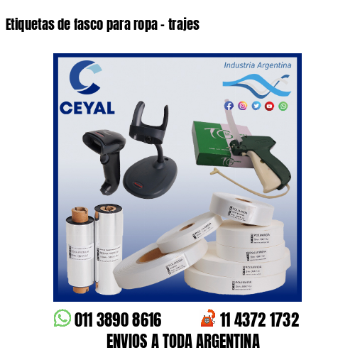 Etiquetas de fasco para ropa – trajes