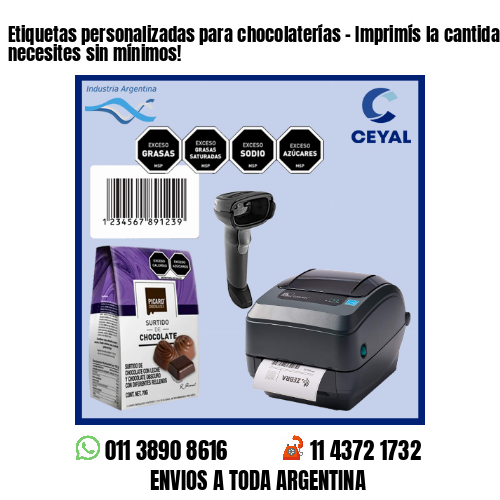 Etiquetas personalizadas para chocolaterías – Imprimís la cantidad que necesites sin mínimos!