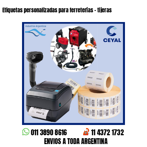 Etiquetas personalizadas para ferreterías – tijeras