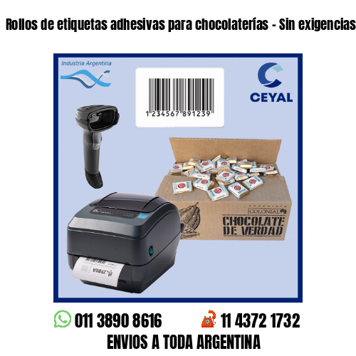 Rollos de etiquetas adhesivas para chocolaterías – Sin exigencias de mínimos!