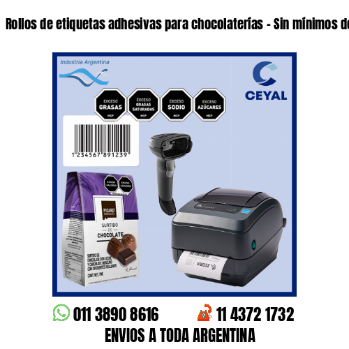 Rollos de etiquetas adhesivas para chocolaterías – Sin mínimos de compra!