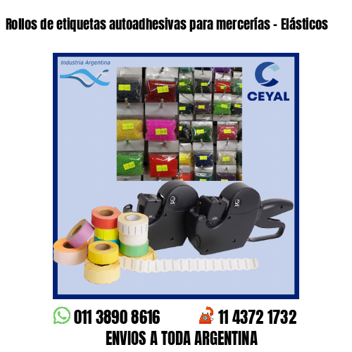 Rollos de etiquetas autoadhesivas para mercerías – Elásticos