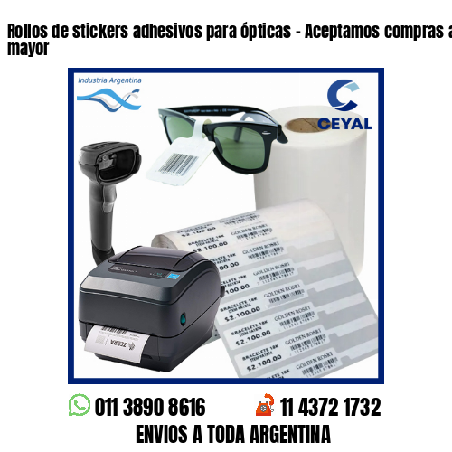 Rollos de stickers adhesivos para ópticas – Aceptamos compras al por menor y mayor