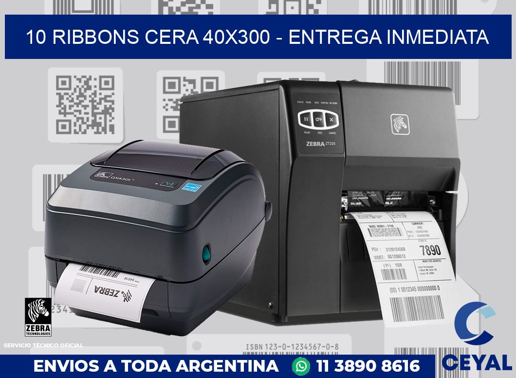 10 Ribbons cera 40x300 - Entrega inmediata