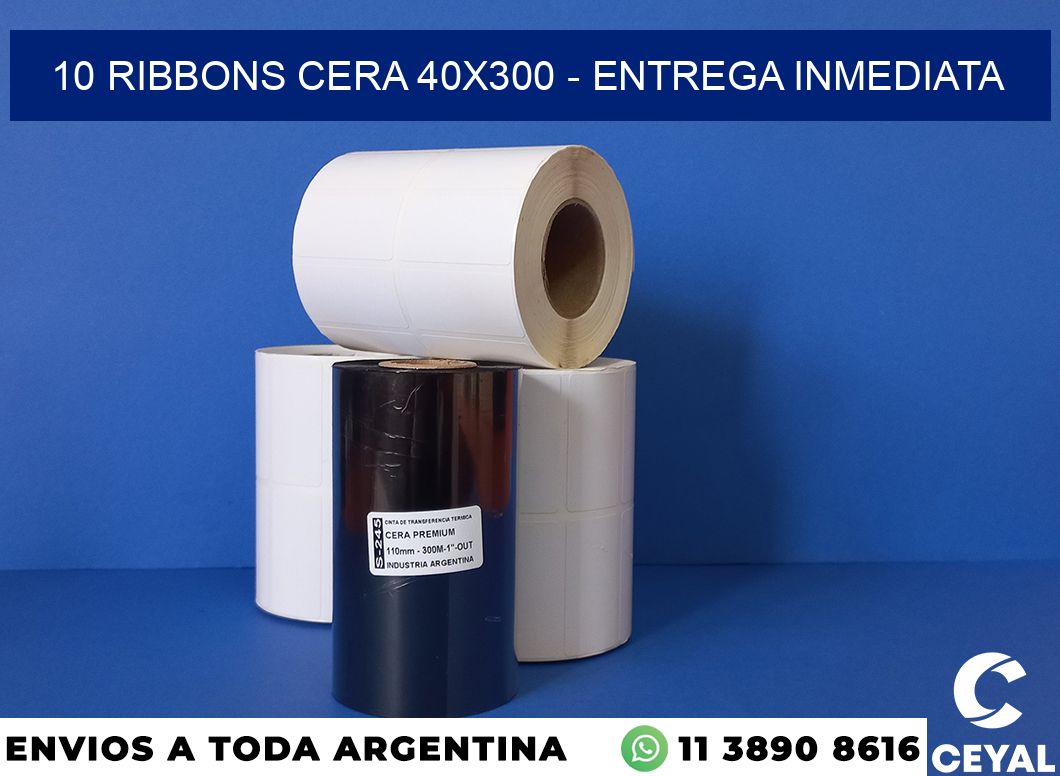 10 Ribbons cera 40×300 – Entrega inmediata