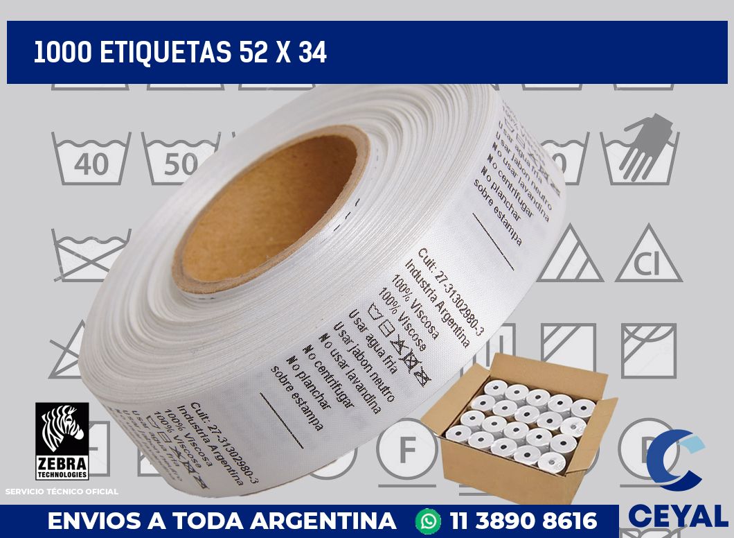 1000 etiquetas 52 x 34