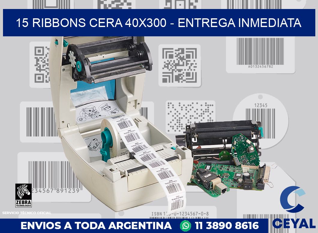 15 Ribbons cera 40x300 - Entrega inmediata