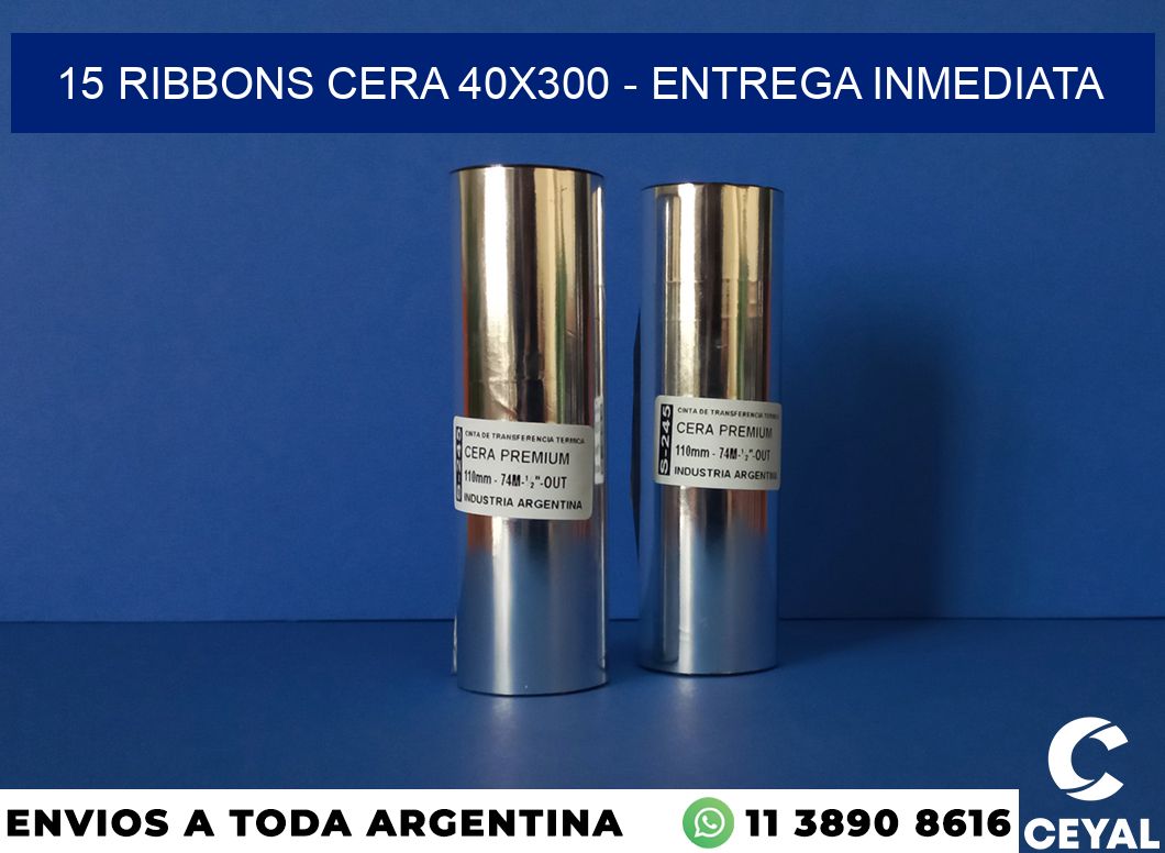 15 Ribbons cera 40×300 – Entrega inmediata