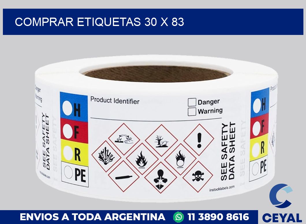 Comprar etiquetas 30 x 83