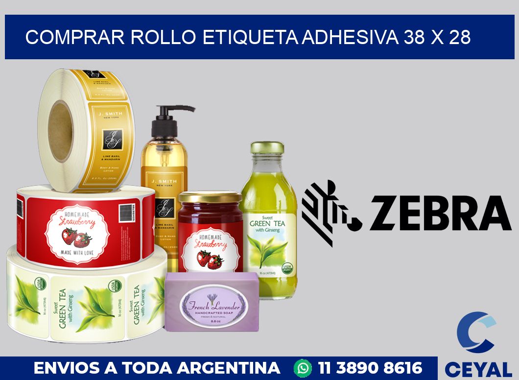 Comprar rollo etiqueta adhesiva 38 x 28