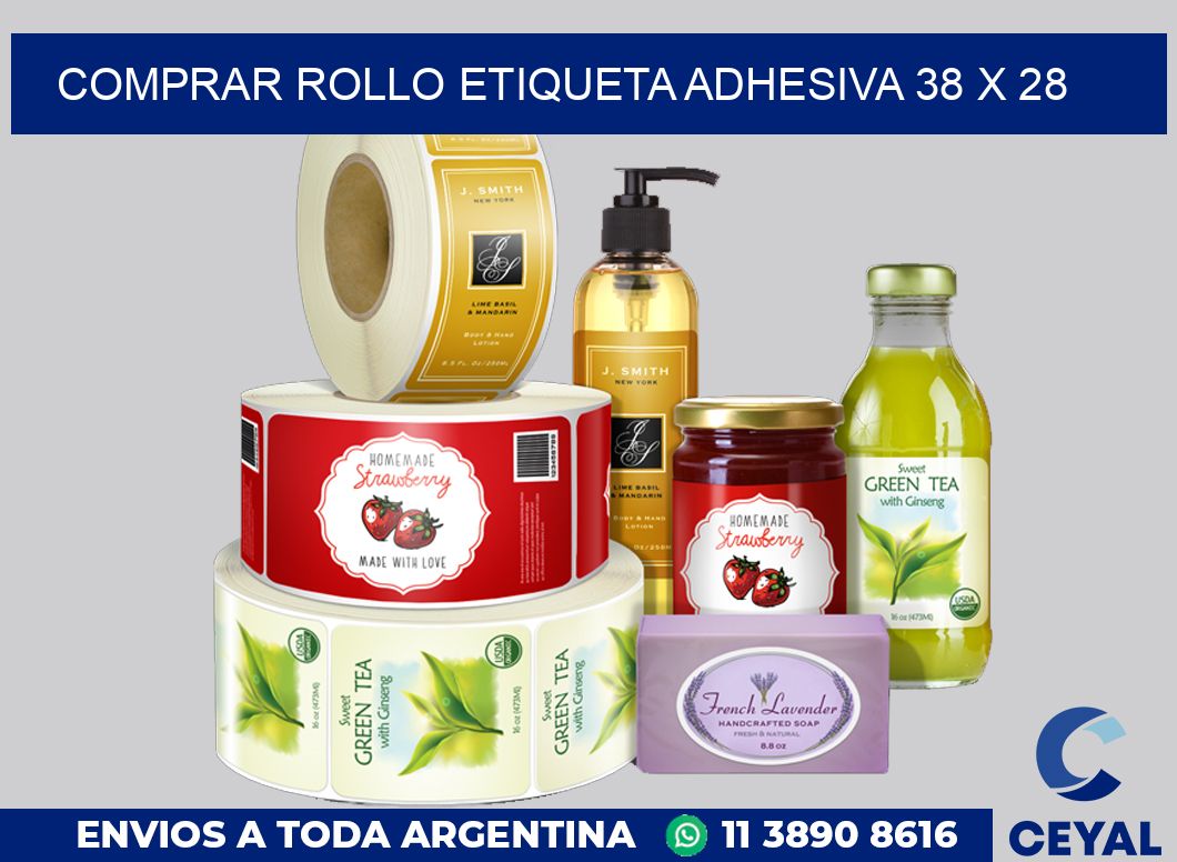 Comprar rollo etiqueta adhesiva 38 x 28