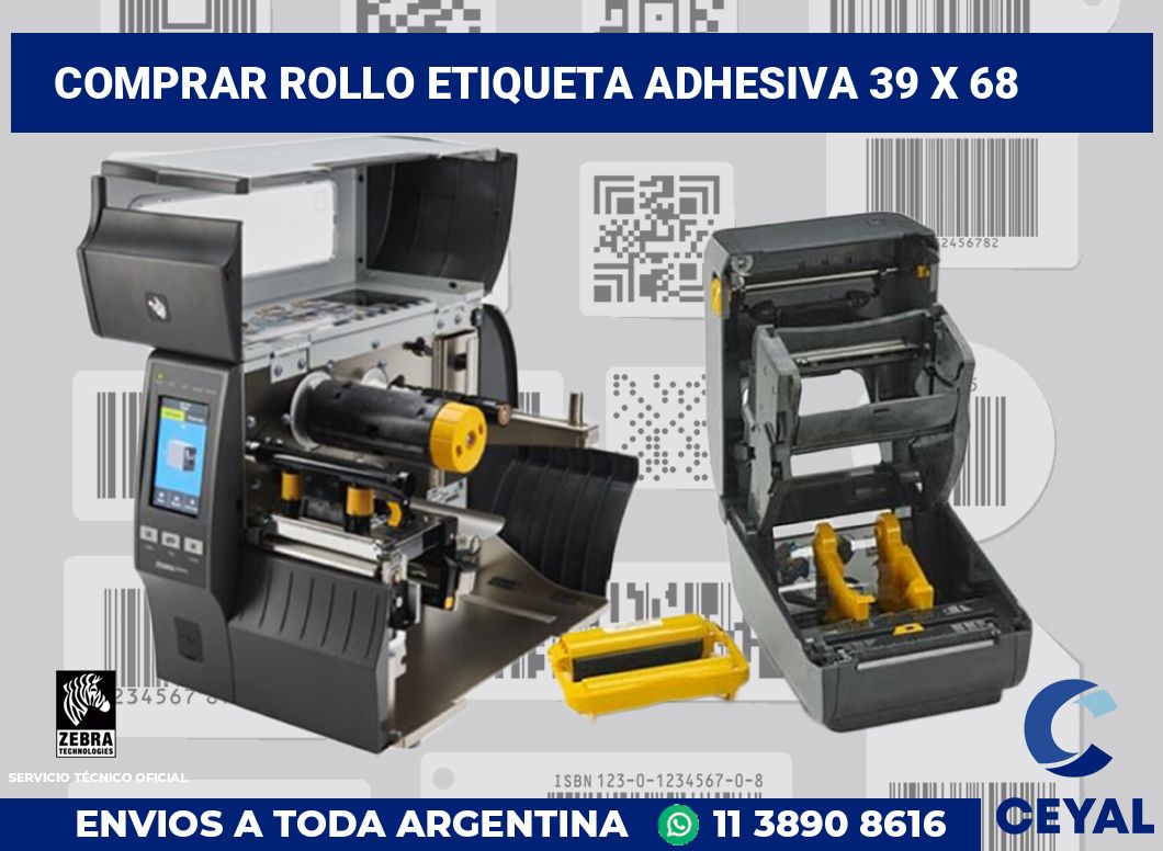 Comprar rollo etiqueta adhesiva 39 x 68