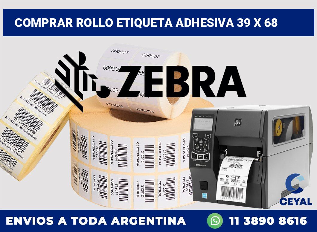 Comprar rollo etiqueta adhesiva 39 x 68