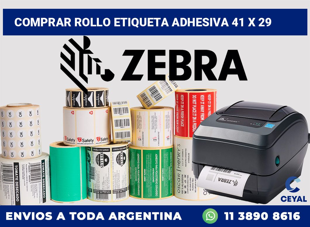 Comprar rollo etiqueta adhesiva 41 x 29