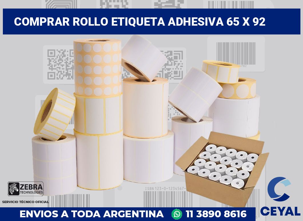 Comprar rollo etiqueta adhesiva 65 x 92