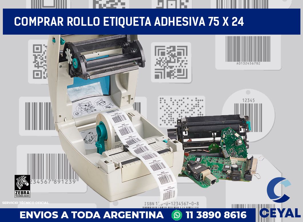 Comprar rollo etiqueta adhesiva 75 x 24