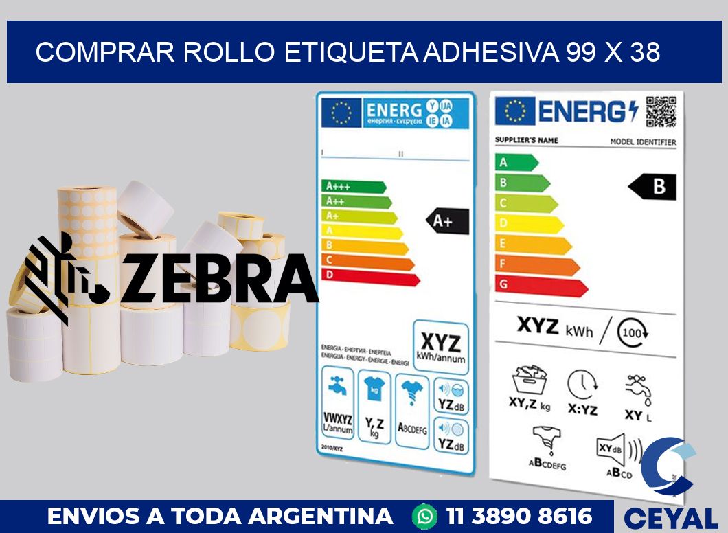 Comprar rollo etiqueta adhesiva 99 x 38