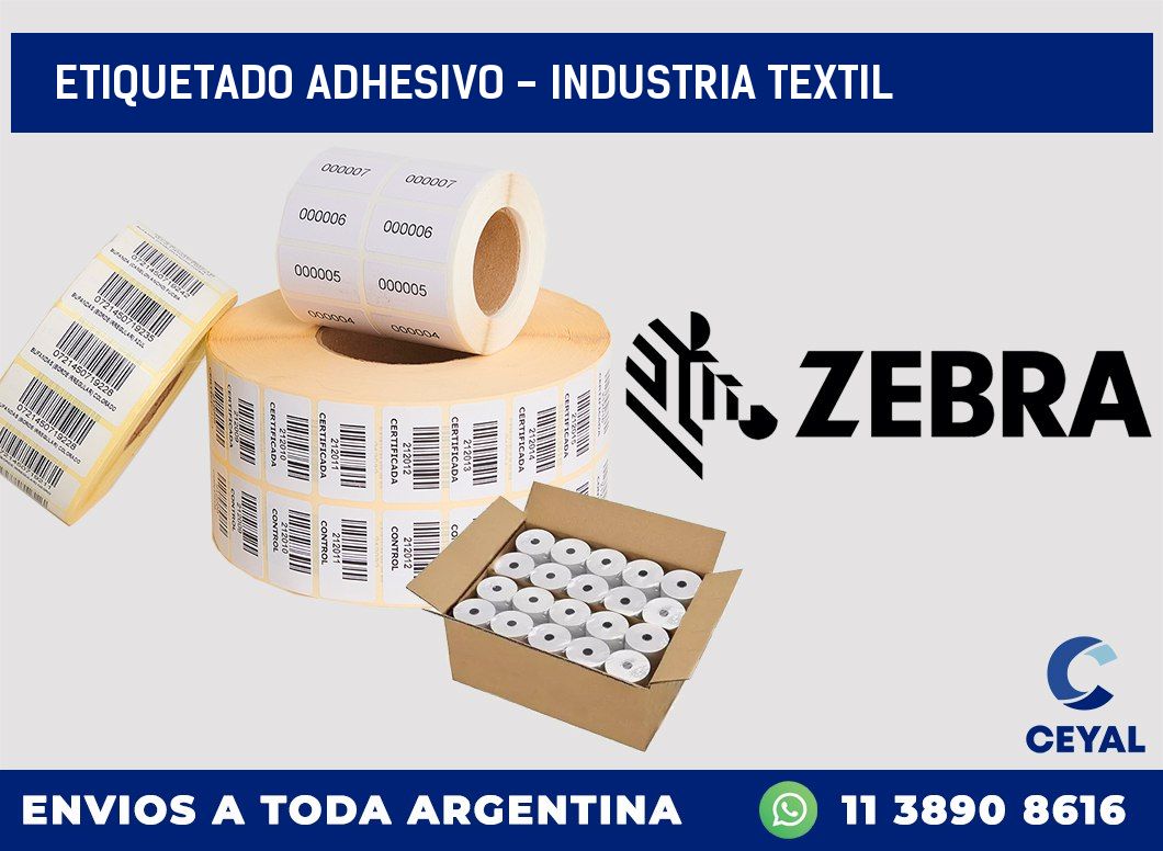 Etiquetado adhesivo - Industria textil