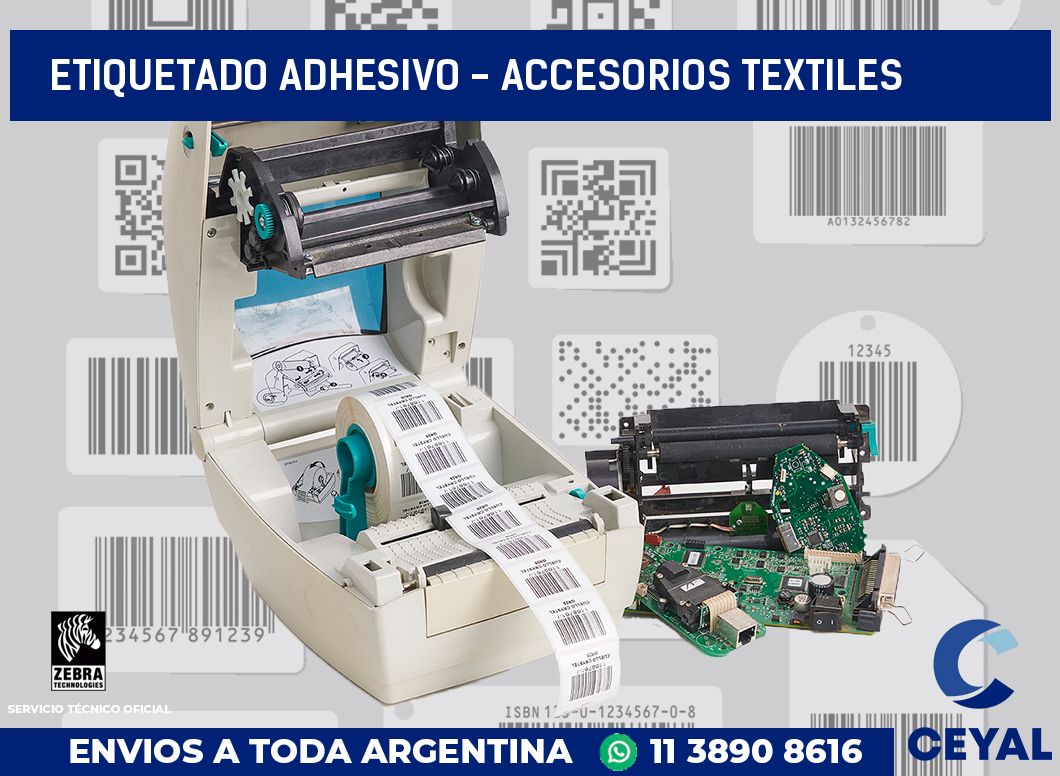 Etiquetado adhesivo - accesorios textiles