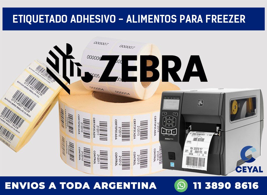 Etiquetado adhesivo – alimentos para freezer