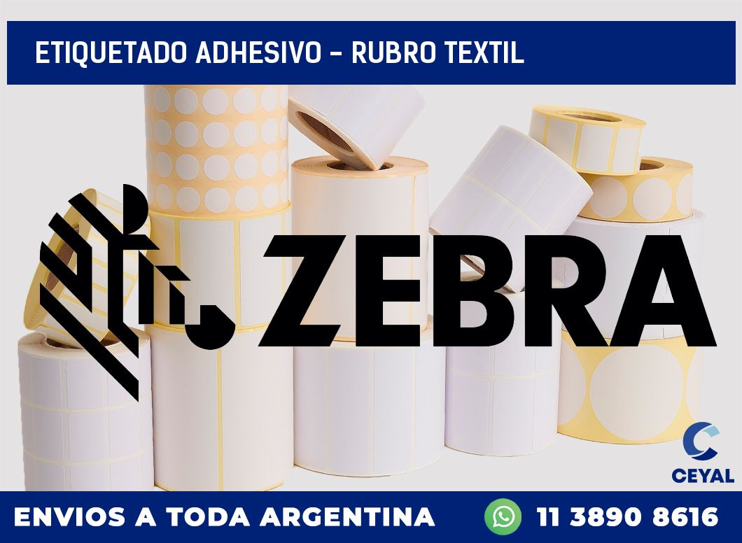 Etiquetado adhesivo – rubro textil