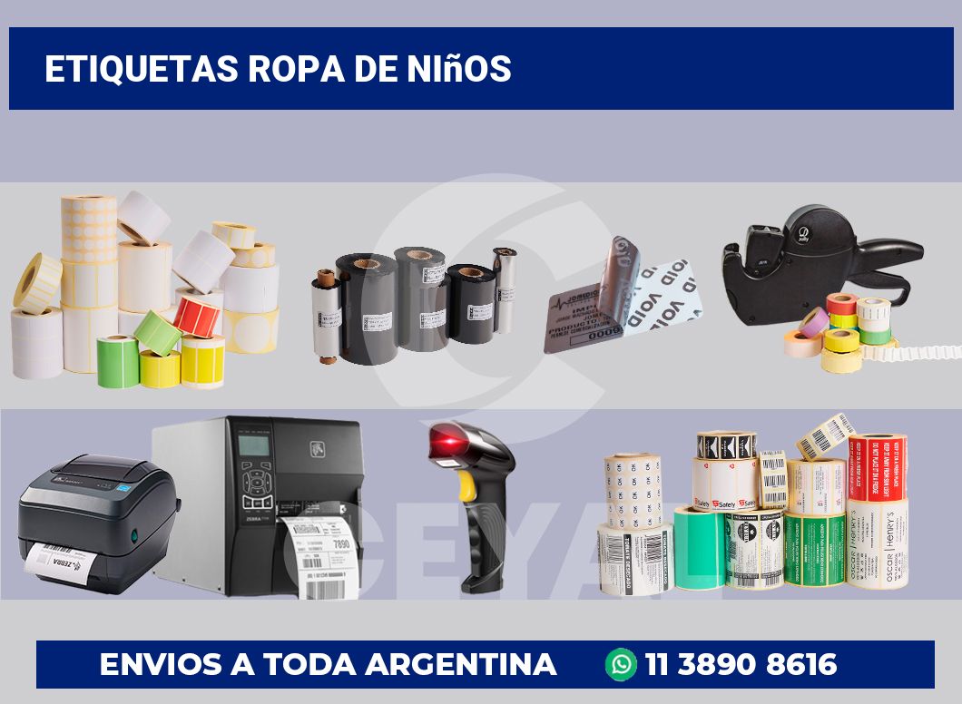 Etiquetas ropa de niños