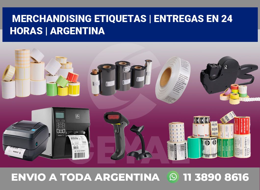 Merchandising etiquetas | Entregas en 24 horas | Argentina