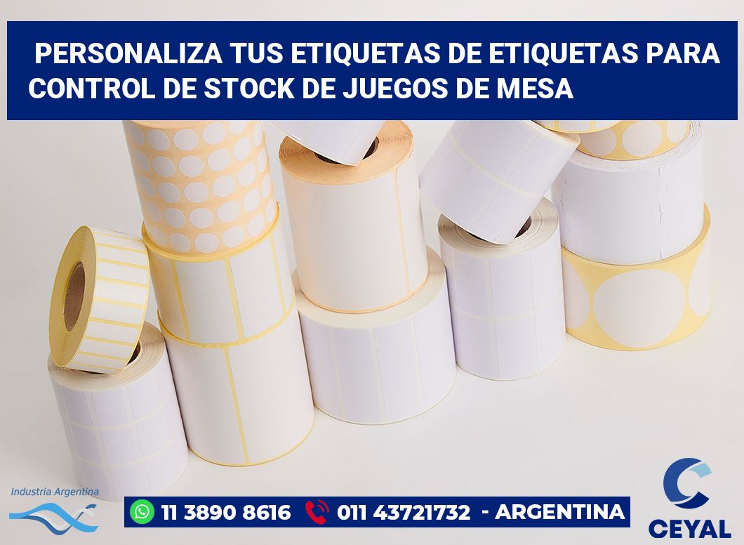 Personaliza tus Etiquetas de Etiquetas para Control de Stock de Juegos de Mesa