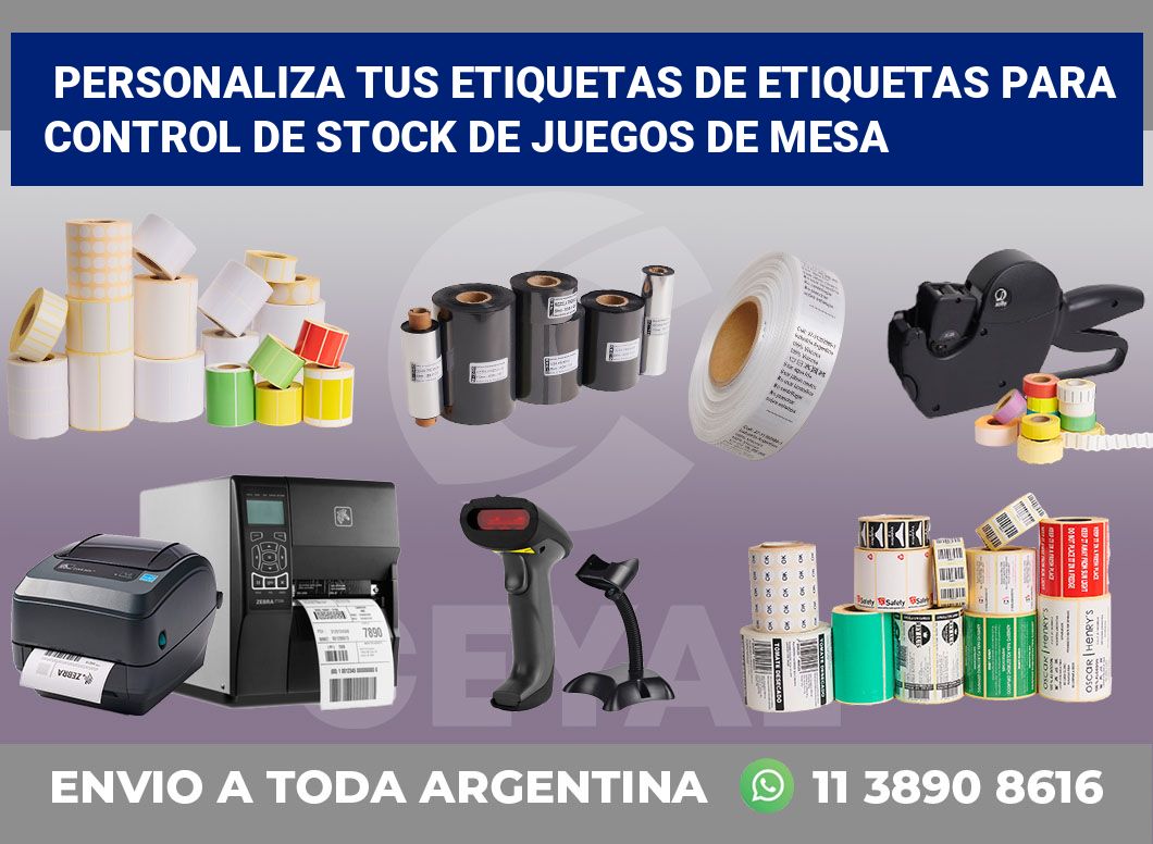 Personaliza tus Etiquetas de Etiquetas para Control de Stock de Juegos de Mesa