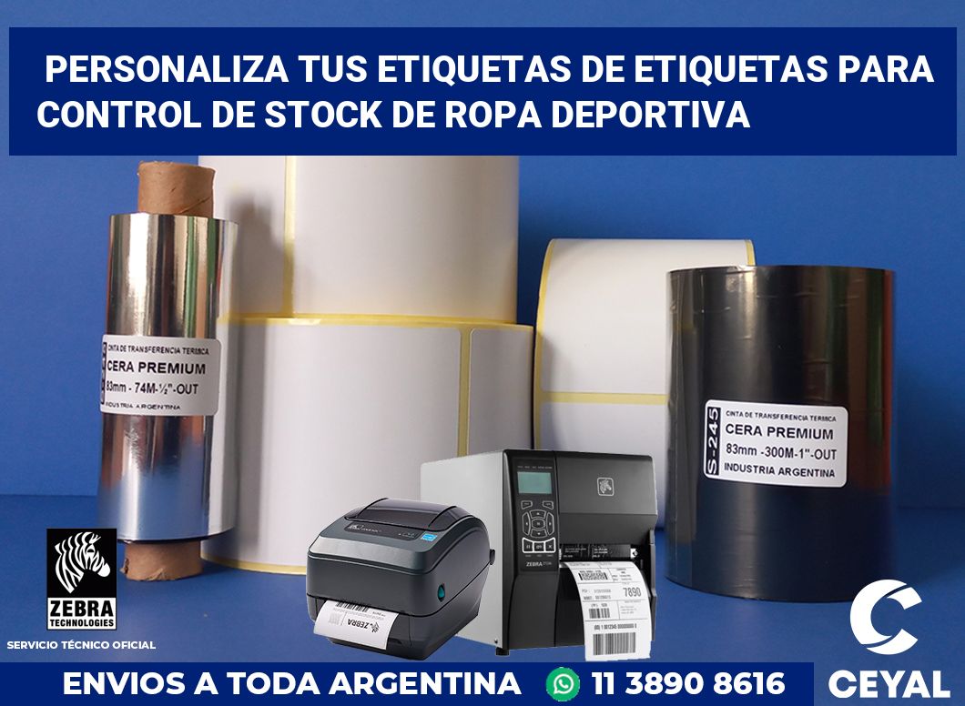 Personaliza tus Etiquetas de Etiquetas para Control de Stock de Ropa Deportiva