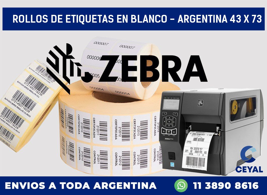 Rollos de etiquetas en blanco – Argentina 43 x 73