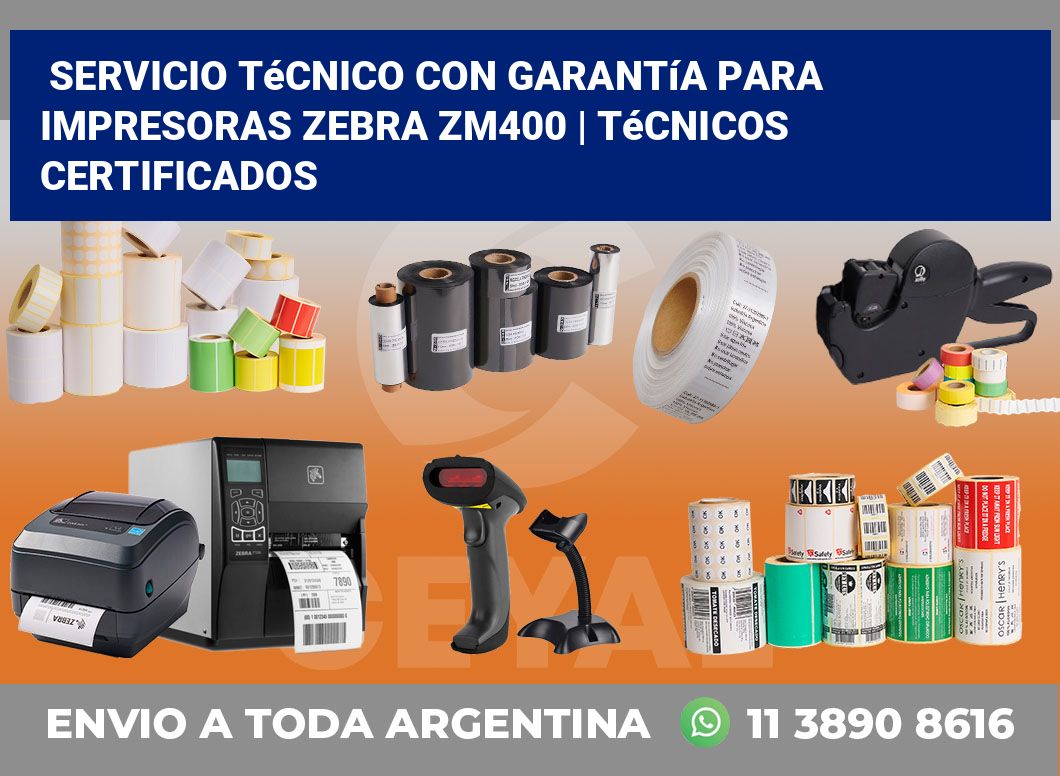 Servicio técnico con garantía para impresoras Zebra ZM400 | Técnicos certificados