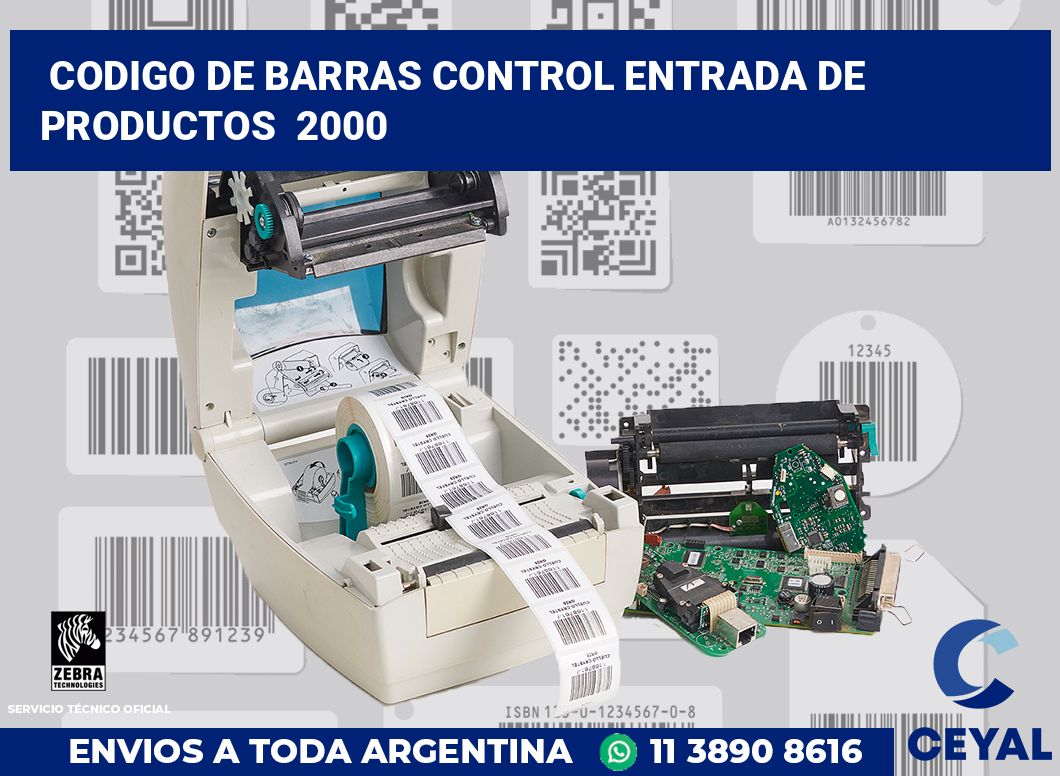 codigo de barras control entrada de productos  2000