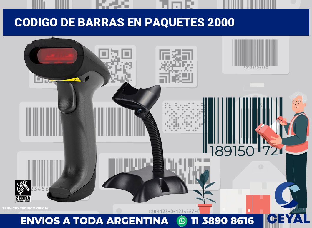 codigo de barras en paquetes 2000