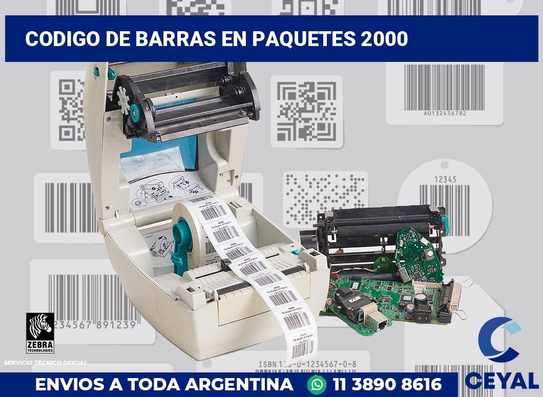 codigo de barras en paquetes 2000