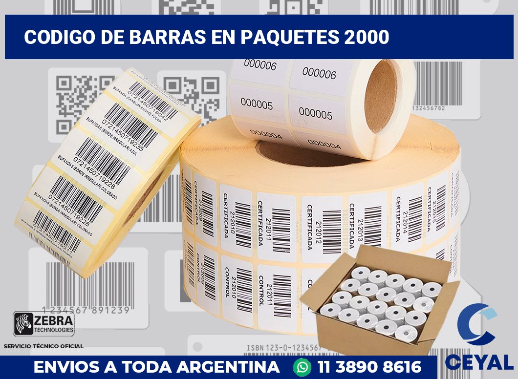 codigo de barras en paquetes 2000