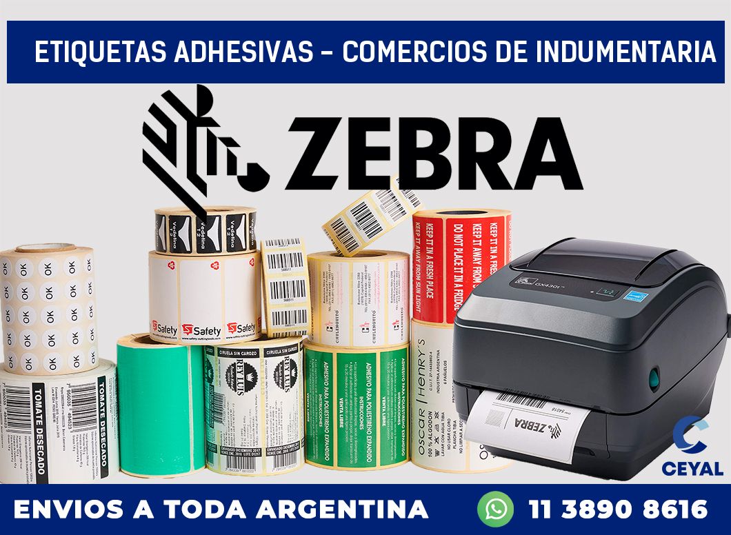 etiquetas adhesivas - Comercios de indumentaria