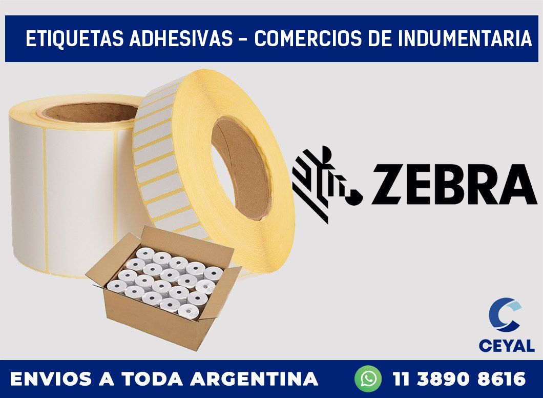 etiquetas adhesivas – Comercios de indumentaria