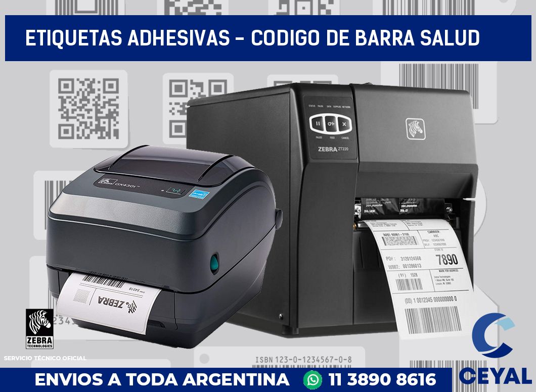 etiquetas adhesivas - codigo de barra salud